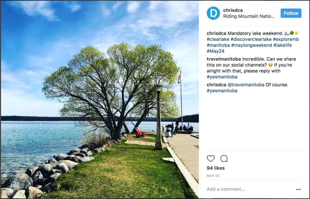 travel manitoba ugc rights repost
