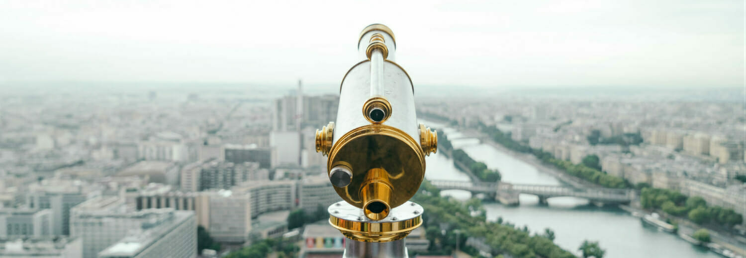 Telescope at the top of the Eiffel Tower