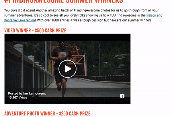 Nelson Kootneay Lakes finding awesome contest blog