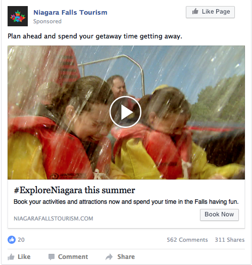 Niagara Falls Tourism facebook ad