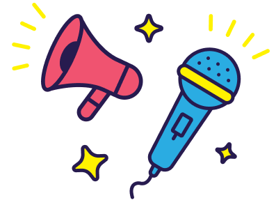 microphone and megaphone graphics
