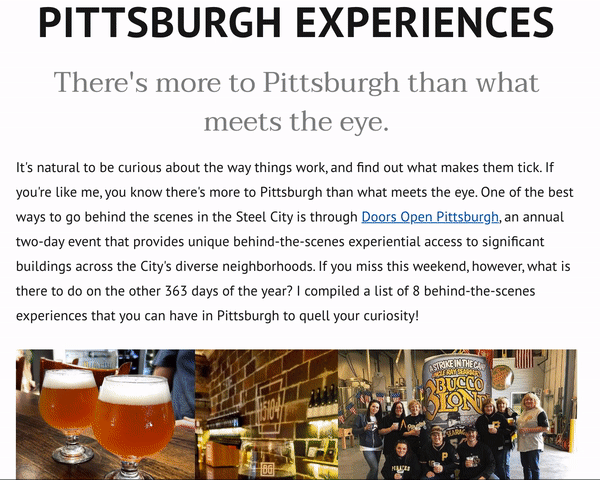 Visit Pittsburgh blog galleries