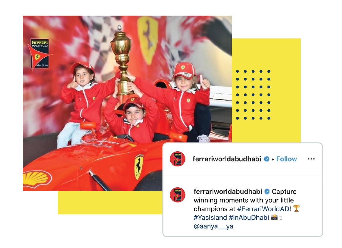 When reposting content, Ferrari credits the original photographer on their social media account.