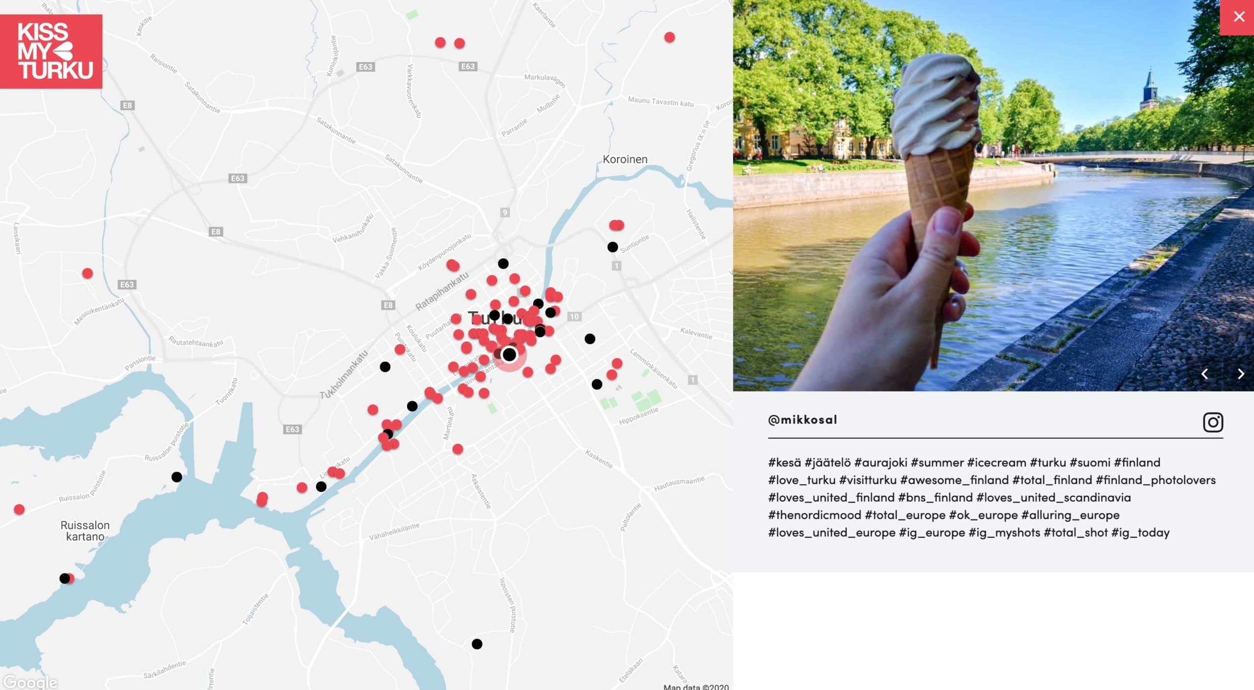 UGC powered map by Visit Turku, Finland