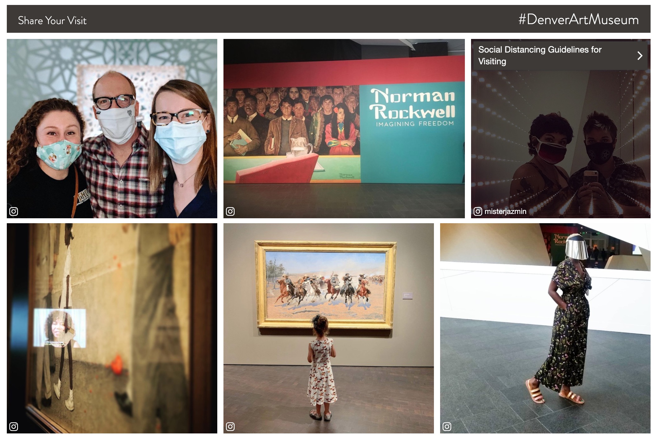 UGC gallery on museum website with calls to action