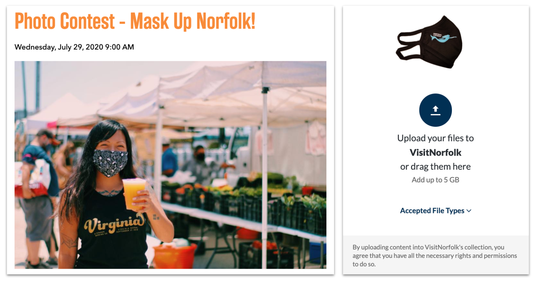 Mask photo contest Visit Norfolk