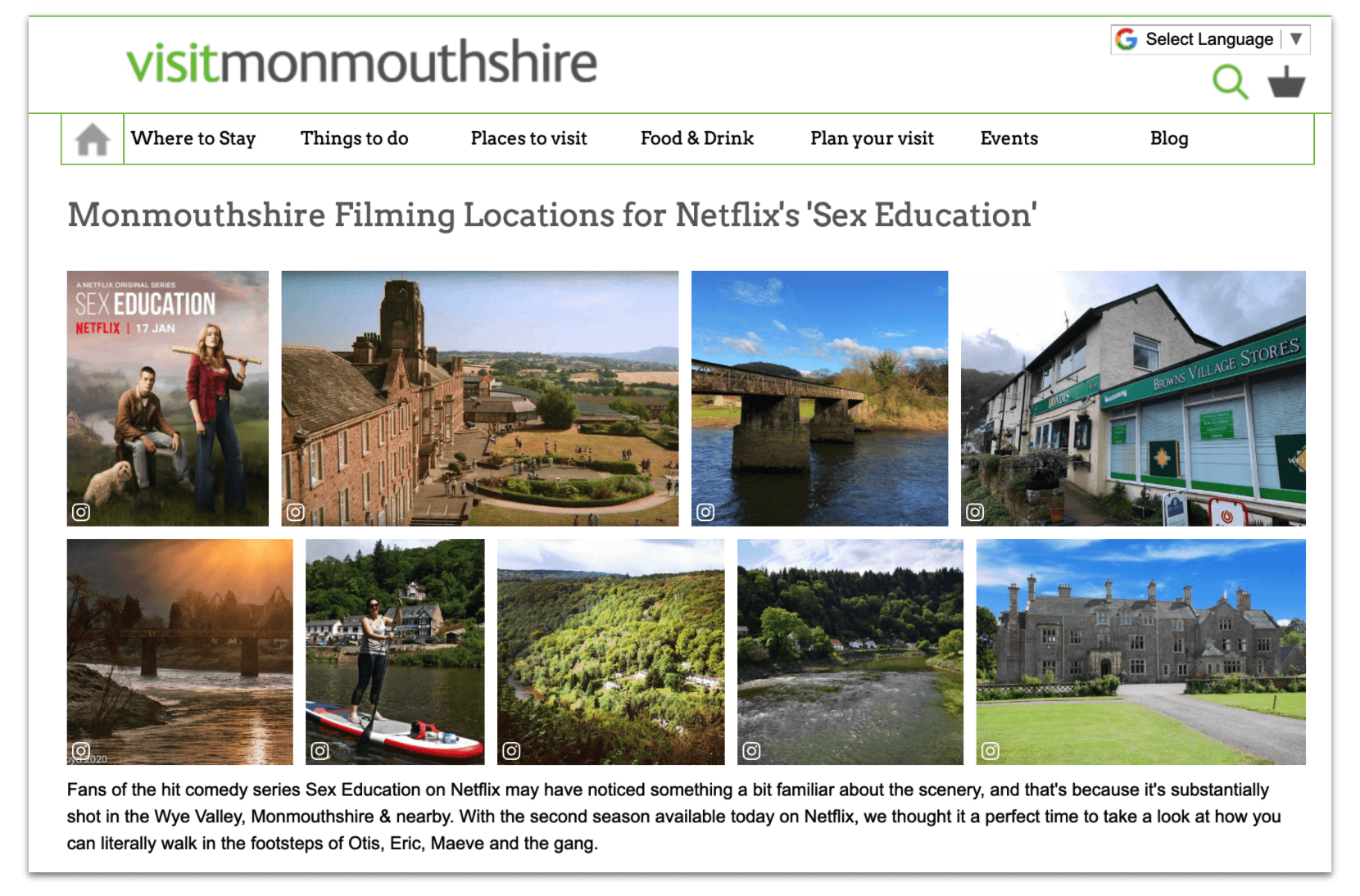 Sex Education filming locations around Monmouthshire