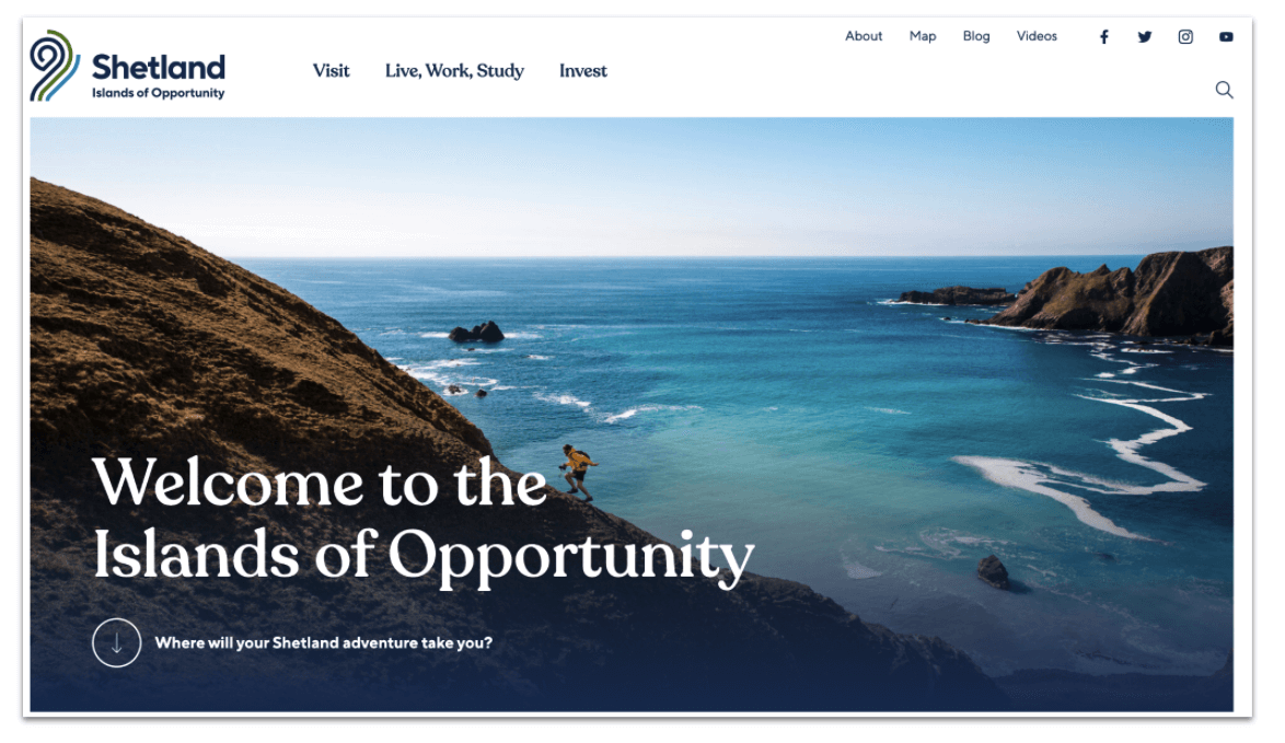 Promote Shetland Islands of Opportunity website homepage header