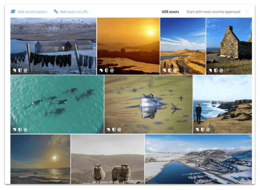 Rights approved photo wall in Promote Shetland's CrowdRiff account