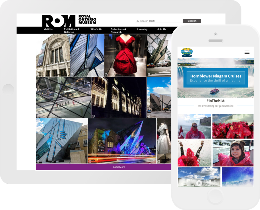 CrowdRiff responsive galleries on ROM website and Hornblower Niagara Cruises website